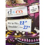 d & co. Floral Paisley Print Top Purple Gold White 3/4 Sleeve Blouse L Purple Size L Photo 2