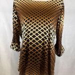 New Direction New directions brown cream and black geometric print tunic top size large Photo 0