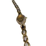 Vintage ELGIN Dark Blue Genuine Marquise Sapphire Two Tone Bracelet Wrist Watch Photo 2