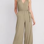 Old Navy NEW! Sleeveless Double-Strap Ankle Length Jumpsuit LARGE Sage Green Photo 0