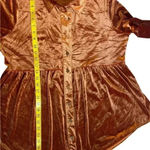 Umgee velvet button down swing hem shirt/dress Top Burnt Orange size M. Photo 9
