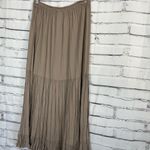 Route 66  Clothing Taupe Tiered Maxi Skirt One Size Elastic Waist Boho Western Photo 8
