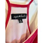 Sequin Hearts Red Tiered Mini Dress Spaghetti Strap Crochet Trim Ruffled Photo 2