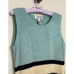 Alfani Vintage 100% Silk Colorblock Blue Black Yellow Knit Tank Top Retro Photo 2