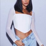 Princess Polly BEVERLY LONG SLEEVE TOP WHITE size 6 Photo 2