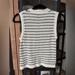 Daphnea Paris crochet vest tank top blouse striped sleeveless sweater neutral Black Size M Photo 2