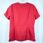 FIGS B5 ---  women’s COLOR CORAL PO 1646 scrub top size small **sleeve iron on Photo 6