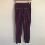 Lululemon  Eggplant with light purple stitching 7/8 Leggings. Size 6 Photo 2