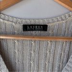 Ralph Lauren Lauren  Medium Green Label Silk Blend Metallic Silver Sweater Photo 4