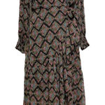 LC Lauren Conrad Lauren Conrad Floral Print Maxi Dress Black Sheer Overlay Long Sleeve‎ Wrap Boho Photo 0