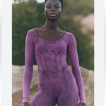 Free People Movement Good Karma Corset Long Sleeve Purple Onesie Size M Photo 3