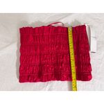 AQUA  Smocked Strapless Top Red Crop Ruched Summer Blouse Women's‎ Size M Photo 7