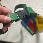 Colorful Patchwork Leather Fanny Pack Bag Red Photo 6