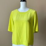 Amanda Uprichard | Lime Green Zipper Back Silk Blouse Sz M Photo 1