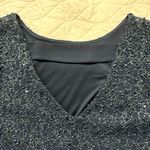 Jennifer Lopez Sparkle Textured Top Event Sequins Long Sleeves V-Back Sheer Sz L Photo 4