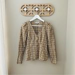 Madewell  Westover Top on Sandown Plaid Brown/White Sz 00 Photo 1