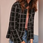 Moth By Anthropologie Black and White Plaid Windowpane Blazer Size XS Photo 0