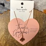 Kate Spade New York Rose Gold Spade Pendant Necklace Logo Charm NWT Photo 1