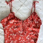 Nasty Gal  Ditsy Floral Midi Dress Orange Red Cottagecore Fairy Romantic Coquette Photo 3