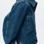ZARA NWT  Limited Edition & Rare TRF Cropped Denim Jacket Women’s Size Large Photo 2