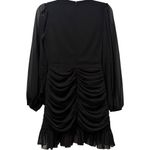 New Showpo. Can I Be Your Honey Black Ruched Plunge Balloon Sleeve Mini Dress 4‎ Photo 6
