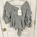 Neiman Marcus NWT Stylekeepers Grey and White Puff Sleeves XS Photo 0