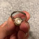 Silver & yellow faux diamanté round ring Photo 3