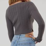 LA Hearts Woman's Adelle cropped sweater in Gray Photo 1