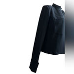 Rachel Roy RACHEL Black Mock Neck Moto Jacket Blazer, Size 4 Photo 3