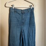 Free People  Mindy Flare Leg High Rise Raw Hem Jeans sz 29 Indigo‎ Blue Photo 2