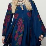 Free People  Poppy Fields Empire Waist Bell Dress Boho Sleeve Witchy Whimsical XS Photo 0