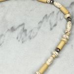 Chico's  Cream Wood Beaded Y Drop Pendant Necklace Boho Statement ✨ Photo 5