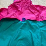 Columbia Vintage Windbreaker Jacket Green Pink Zip Up Hood Women Size XL Photo 7