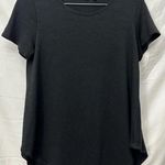 Wilfred Free Aritzia Esther Short Sleeve Round Hem Light Sweater Black Sz Medium Photo 0