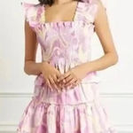 Hill House  SET The Paz Nap Linen Crop Top and Skirt Candy Kaleidoscope smocked Photo 0