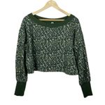 Anthropologie Daily Practice Oversized Boat Neck Cropped Sweatshirt Green Size S Photo 3