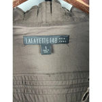 Lafayette 148 New York Women's Brown Linen Ruffle‎ Stripes Open Jacket Blazer 6 Photo 1