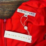Trina Turk NWT  Ocean Cape Back Drape Dress in Bright Red Lava - Sz M 🧡🎀 Photo 11