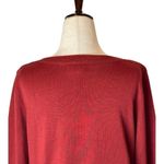 Adrienne Vittadini  Sweater Womens S Rust‎ Red Knit Boat Neck Ribbed Detail Photo 3