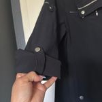 Black Utility Jacket with Collared Neckline and Long Sleeves Size 1 Photo 5