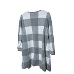 LOFT Outlet XL Gray & White Checkered Long Sleeve Open Front Cardigan Photo 6