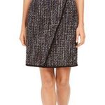 Calvin Klein | Stylish Tweed Overlap Front Pencil Skirt Black Size 14 Photo 0