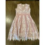 Foxiedox  juliet V Neck Sleeveless Lace Trim Fairycore Mini Swing Dress Pink M Photo 7