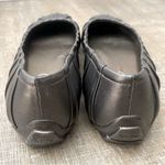 Talbots Pleated Leather Ballet Flats Womens 7 Pewter Metallic Silver Career Work Photo 5