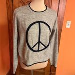Natural Life  Peace Sign Sweater Gray Knit Pullover Sweater Photo 6