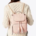 Tory Burch  dusty Pink leather Fleming backpack purse bag gold adjustable straps Photo 1