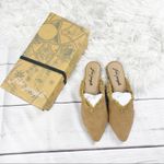 Free People Women's Leather Newport Flat with Fringe Detail in Tan Size 41 Photo 1