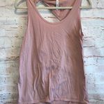 Fabletics pink top M scoop neck cut out back loose fit gym workout tank top Photo 0