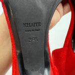 KHAITE Seville Suede d’Orsay Heels Red Pointy Toe Kitten Photo 10