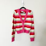 Ganni NWT Stripe Bejeweled Cardigan Pink Sweater XS Photo 22